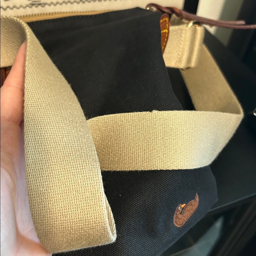 Dooney & Bourke Black Canvas Duffel with Tan Leather Trim - Picture 16 of 16